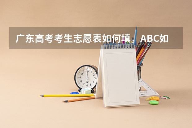 广东高考考生志愿表如何填,ABC如何分类?第一组第二组怎么填?