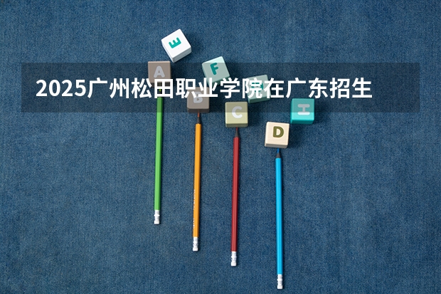 2025广州松田职业学院在广东招生计划 招生人数