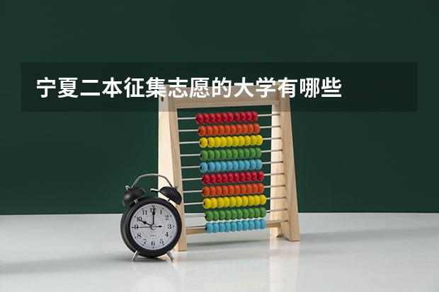 宁夏二本征集志愿的大学有哪些