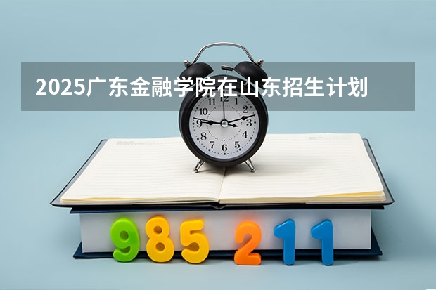 2025广东金融学院在山东招生计划 招生人数
