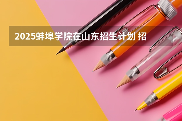2025蚌埠学院在山东招生计划 招生人数