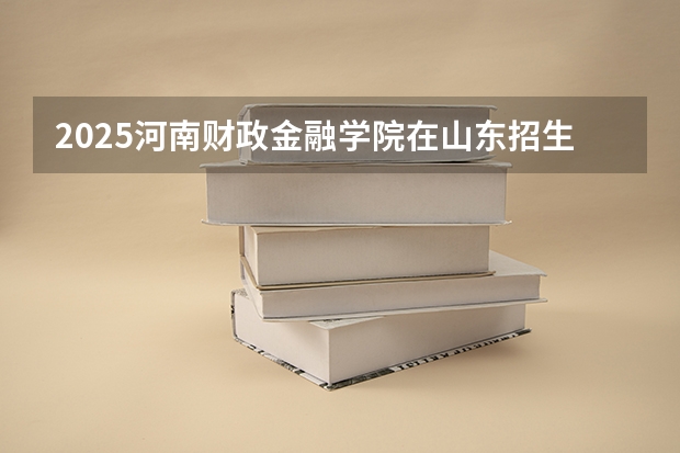 2025河南财政金融学院在山东招生计划 招生人数