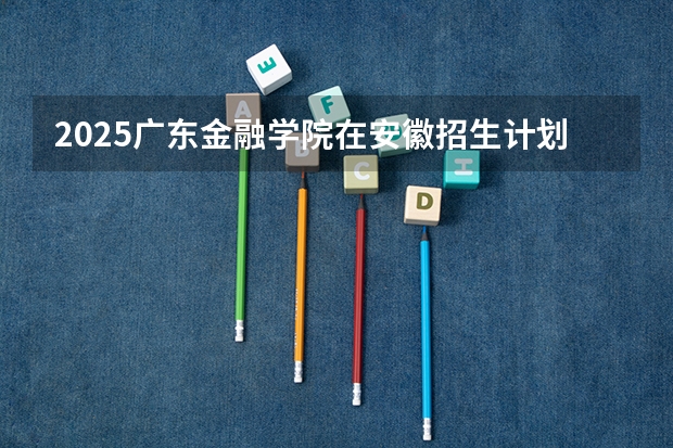 2025广东金融学院在安徽招生计划 招生人数