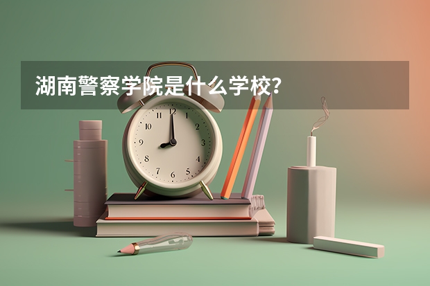 湖南警察学院是什么学校？