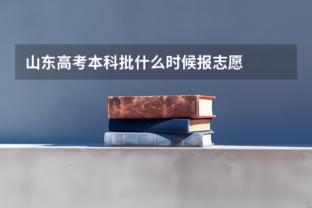 山东高考本科批什么时候报志愿
