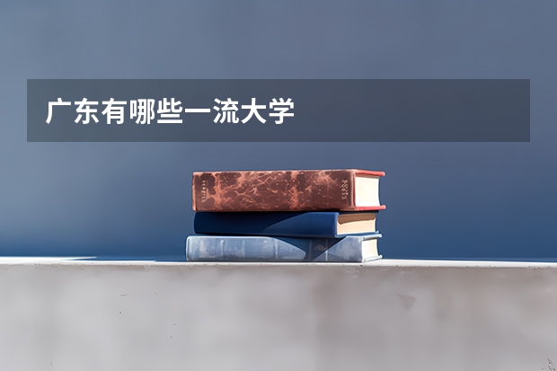 广东有哪些一流大学