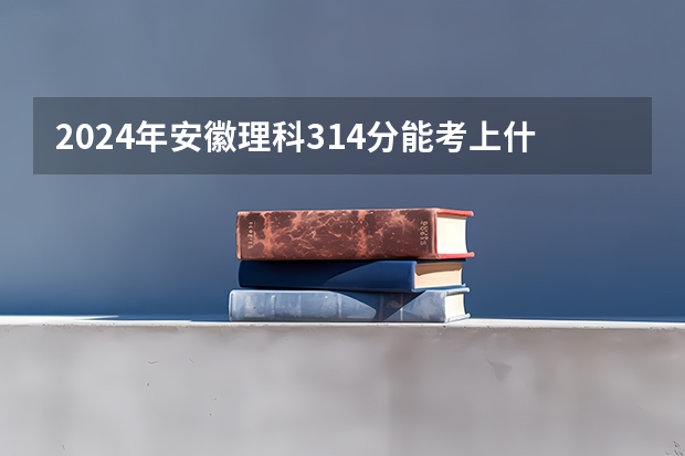 2024年安徽理科314分能考上什么大学?