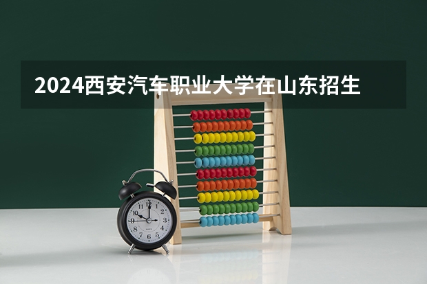 2024西安汽车职业大学在山东招生计划 招生人数